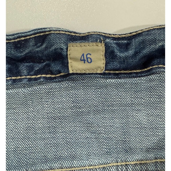 SMOKE RISE Denim Shorts Men Size 46 Distressed Neon Patch Frayed Hem 100 - Picture 3 of 12